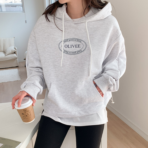 <font color="bb4b57"><b>Limited quantity SALE</b></font><br> Olive string Hood T-shirt