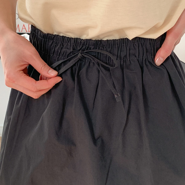 Daily Cotton Banding Long Skirt