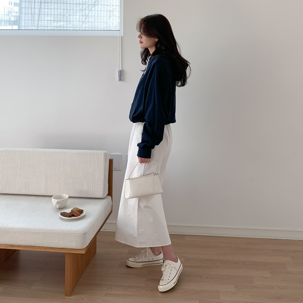 Daily Cotton Banding Long Skirt