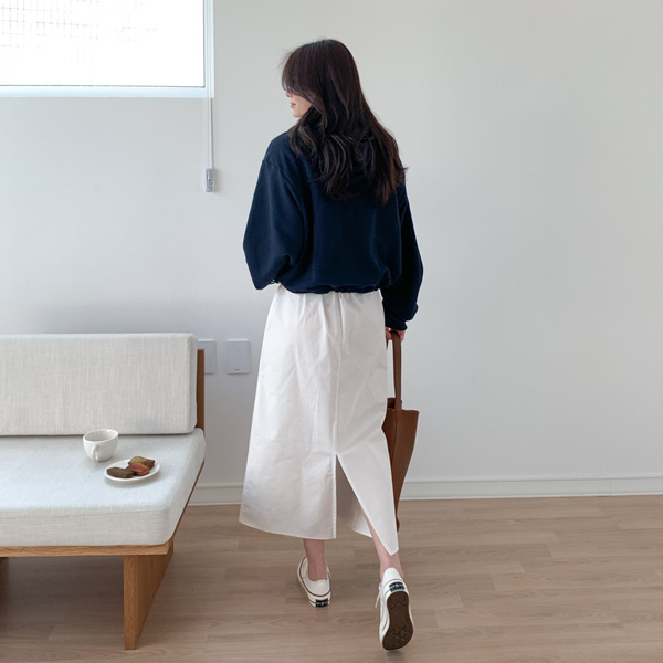 Daily Cotton Banding Long Skirt