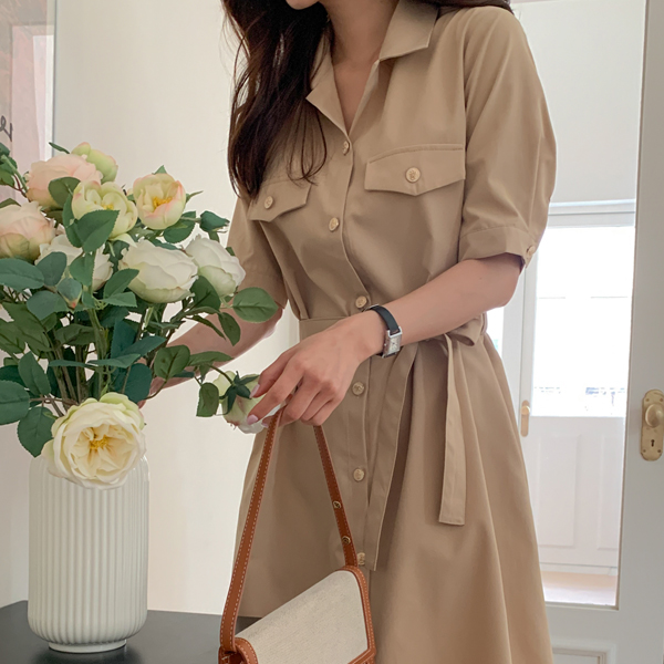 Molton Gold Short-sleeve Long One Piece