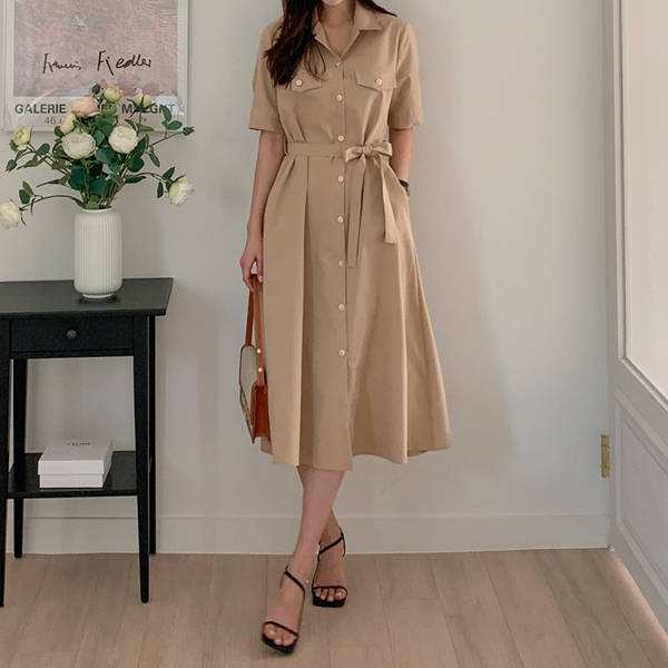 Molton Gold Short-sleeve Long One Piece