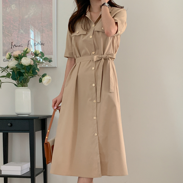 Molton Gold Short-sleeve Long One Piece