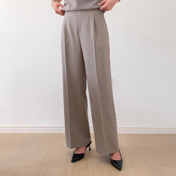 <b>[Limited Quantity SALE]</b> Beni Side Button Back Banding Wide Slacks (SL)