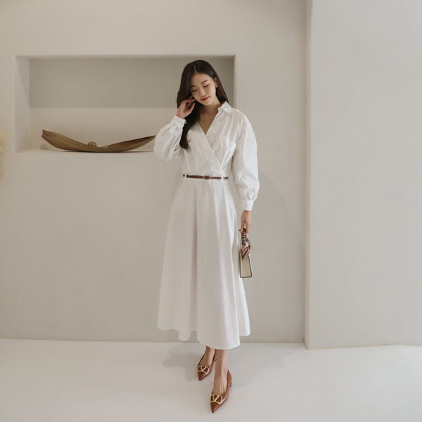 <font color="bb4b57"><b>Limited quantity SALE</b></font><br> Nezu Wrap Flare One-Piece (Beltset)