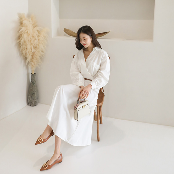 <font color="bb4b57"><b>Limited quantity SALE</b></font><br> Nezu Wrap Flare One-Piece (Beltset)