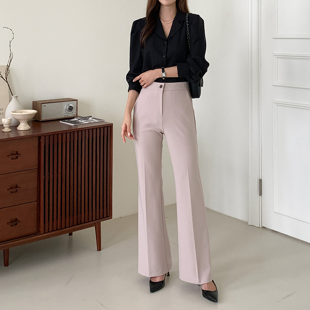 W Banding Span Boot cut Slacks(SL)