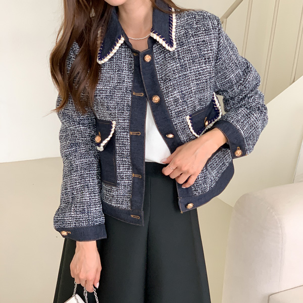 <font color="bb4b57"><b>Limited quantity SALE</b></font><br> Nib Denim Tweed Jacket