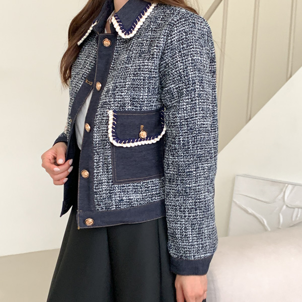 <font color="bb4b57"><b>Limited quantity SALE</b></font><br> Nib Denim Tweed Jacket