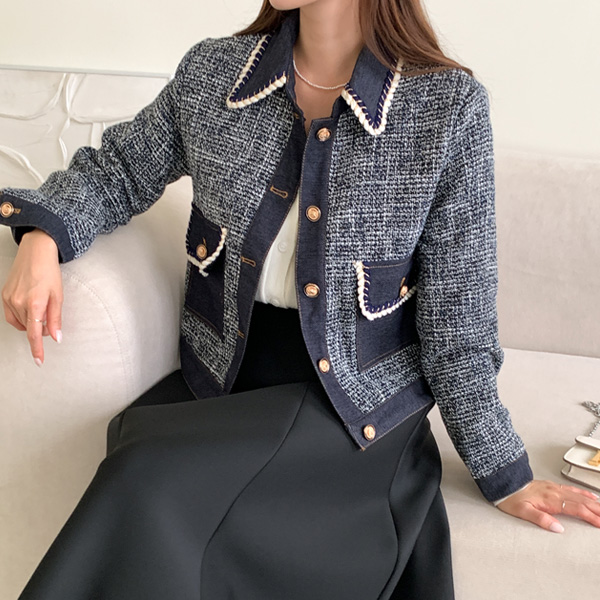 <font color="bb4b57"><b>Limited quantity SALE</b></font><br> Nib Denim Tweed Jacket