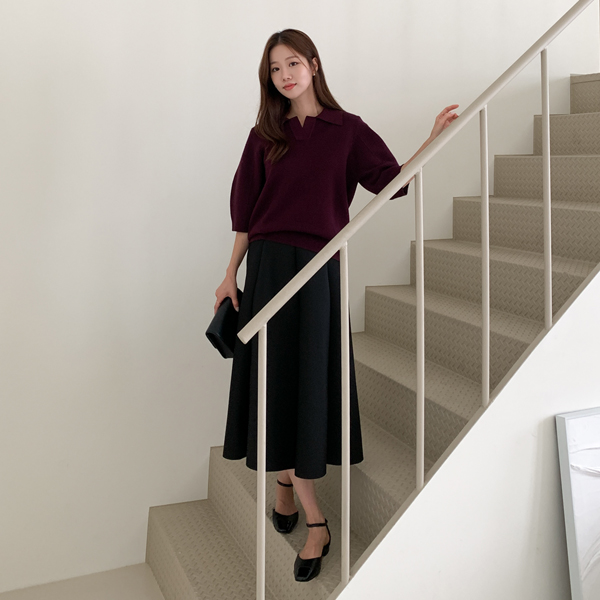 <b>[Limited Quantity SALE]</b> Uni Pintuck Balloon 7/8 Sleeve Knit