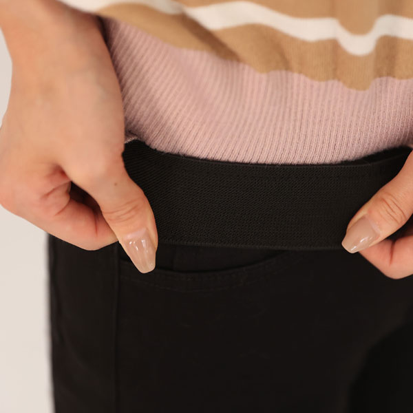 <font color="bb4b57"><b>Limited quantity SALE</b></font><br> 3 types of comfortable straight black jeans (long-short-regular length) (band waist) (S-2XL)