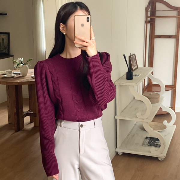 <font color="bb4b57"><b>Limited quantity SALE</b></font><br> Venues Cable Puff Knit