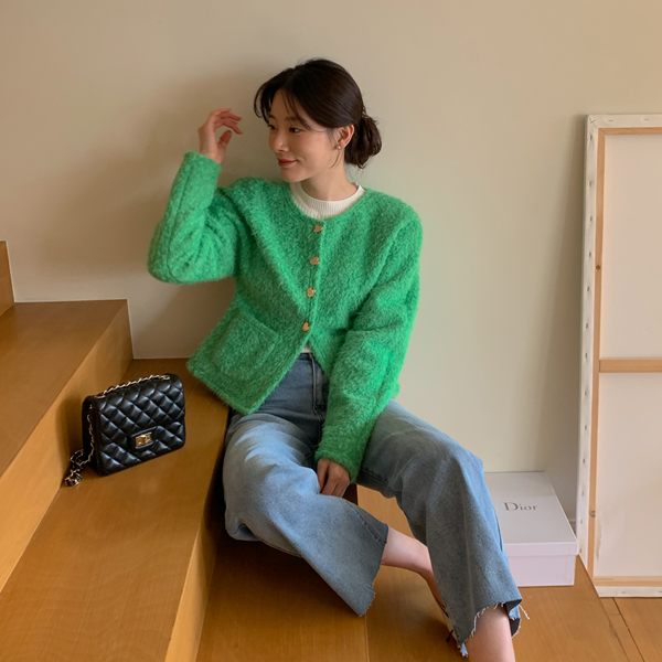 Lily Gold Button Buckle Cardigan Jacket