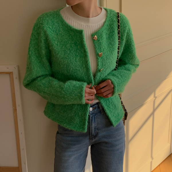 Lily Gold Button Buckle Cardigan Jacket