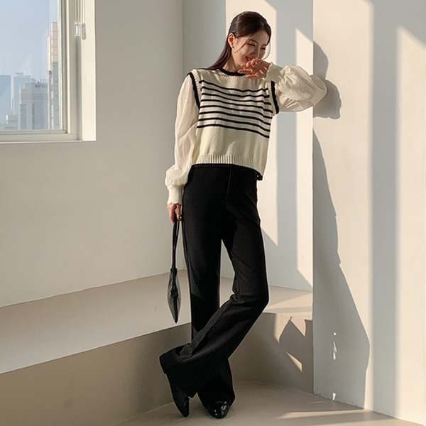 Hamel layered single-breasted color combination Vest