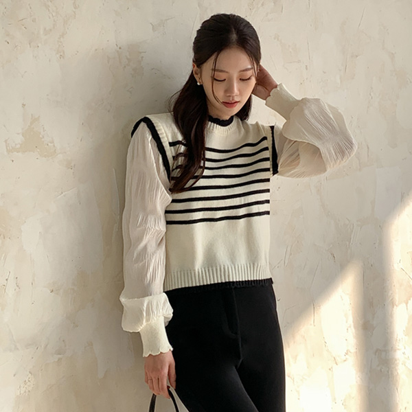 Hamel layered single-breasted color combination Vest