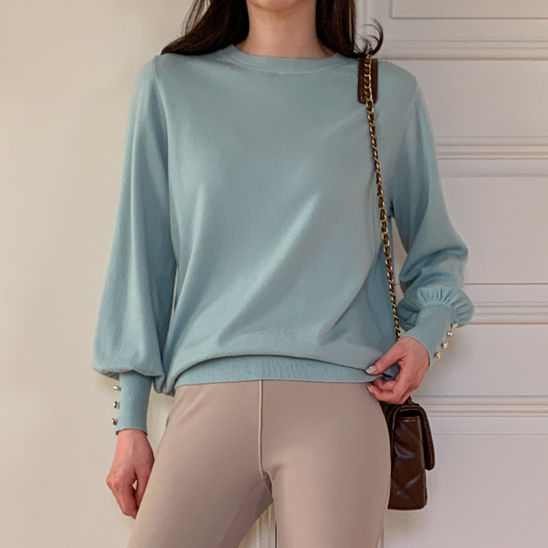 Shalon Button Puff Round Knit (ver.Spring)