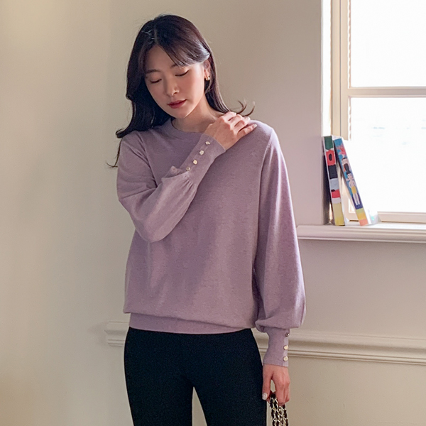 Shalon Button Puff Round Knit (ver.Spring)
