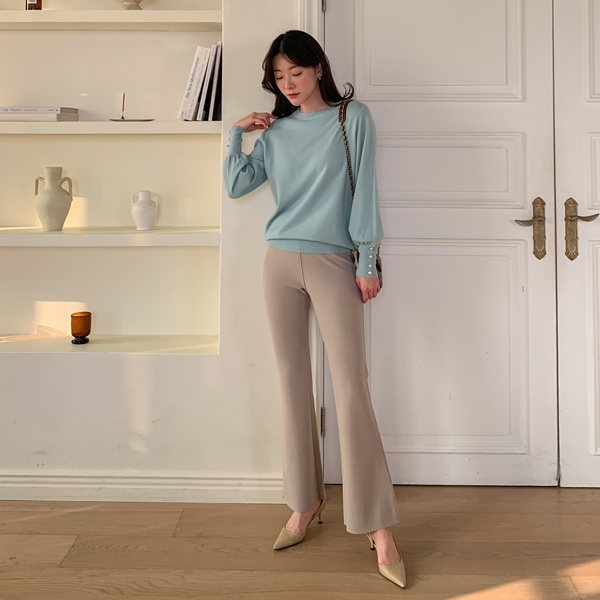 Shalon Button Puff Round Knit (ver.Spring)