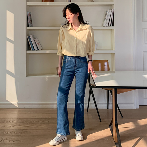 <b>[Limited Quantity SALE]</b> Long-legged, tight-fitting boot-cut denim pants (S-XL)