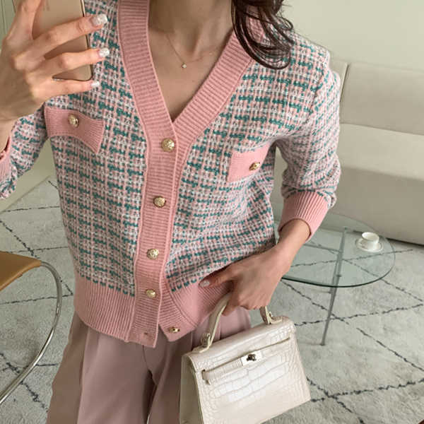 <b>[Limited Quantity SALE]</b> Romi Pastel Tweed Knit Cardigan