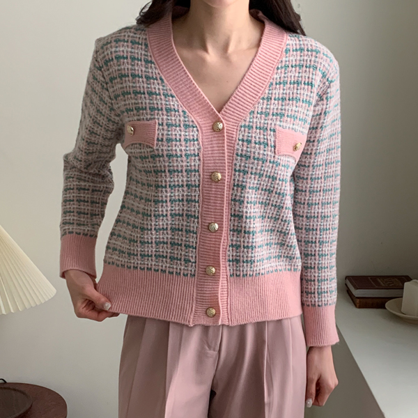 <b>[Limited Quantity SALE]</b> Romi Pastel Tweed Knit Cardigan
