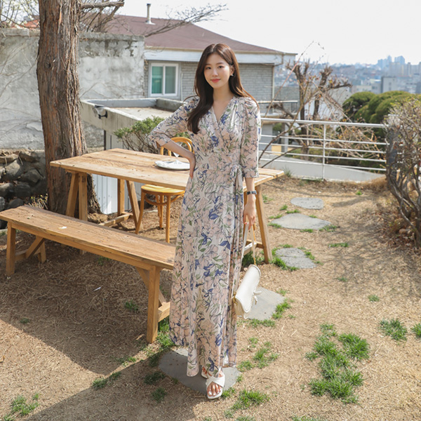 레밍 플라워져지랩원피스