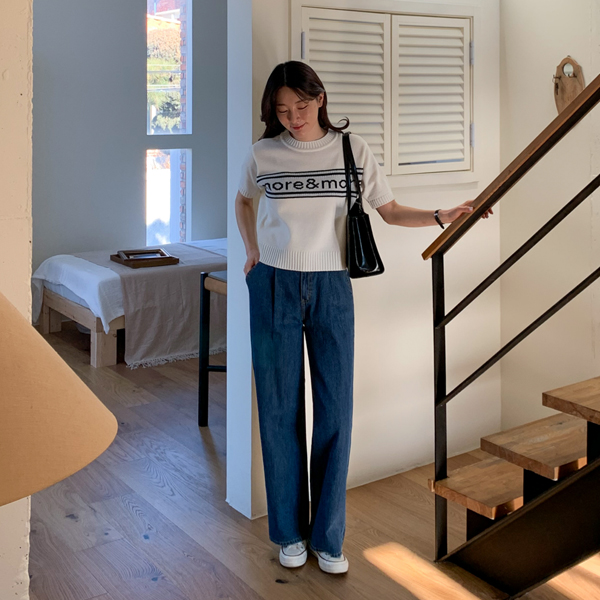 <b>[Limited Quantity SALE]</b> Doven Pintuck Wide Denim Pants (SL)