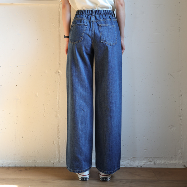 <b>[Limited Quantity SALE]</b> Doven Pintuck Wide Denim Pants (SL)