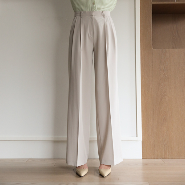 <b>[Limited Quantity SALE]</b> Mode Two-Pin Tuck Wide Slacks (SL)