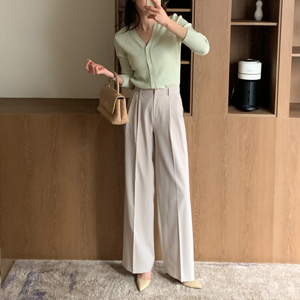 <b>[Limited Quantity SALE]</b> Mode Two-Pin Tuck Wide Slacks (SL)