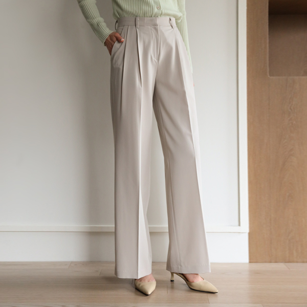 <b>[Limited Quantity SALE]</b> Mode Two-Pin Tuck Wide Slacks (SL)