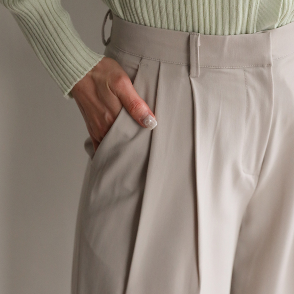 <b>[Limited Quantity SALE]</b> Mode Two-Pin Tuck Wide Slacks (SL)