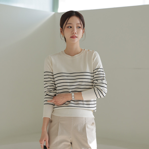 Made Button Stripe Knit