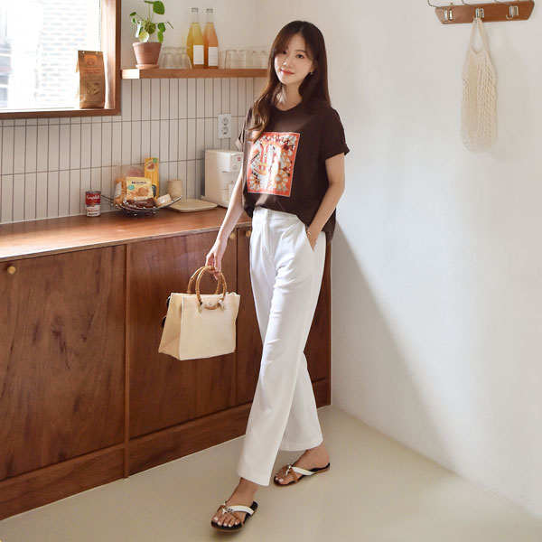 <b>[Limited Quantity SALE]</b> Cheese Soft Straight Slacks (ver. S/S) (Band Waist)