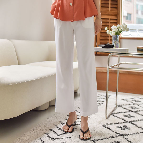 <b>[Limited Quantity SALE]</b> Cheese Soft Straight Slacks (ver. S/S) (Band Waist)