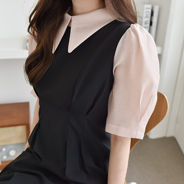 <b>[Limited Quantity SALE]</b> Kate Collared Puff Dress