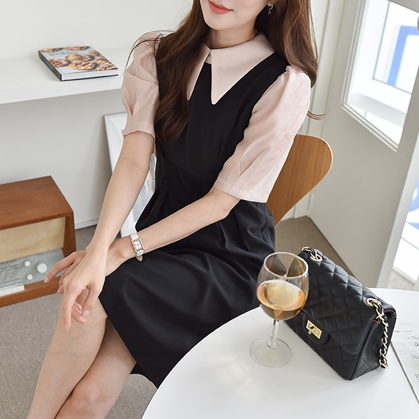 <b>[Limited Quantity SALE]</b> Kate Collared Puff Dress