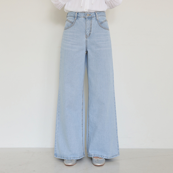 <b>[Limited Quantity SALE]</b> Fleece Four Seasons Wide Denim Pants (SL)