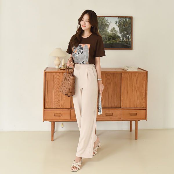 <font color="bb4b57"><b>Limited quantity SALE</b></font><br> high waist pudding long slacks (SL)