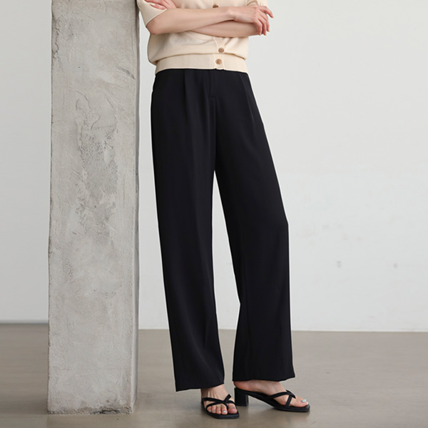 <b>[Made]</b> Cool Touch Summer Attachment Charang Pin Tuck Slacks
