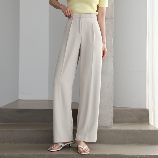 <b>[Made]</b> Cool Touch Summer Attachment Charang Pin Tuck Slacks