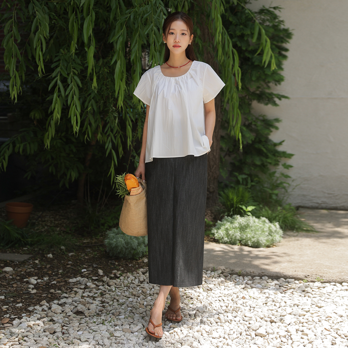 <font color="bb4b57"><b>Limited quantity SALE</b></font><br> Summer Ice Shirring Blouse