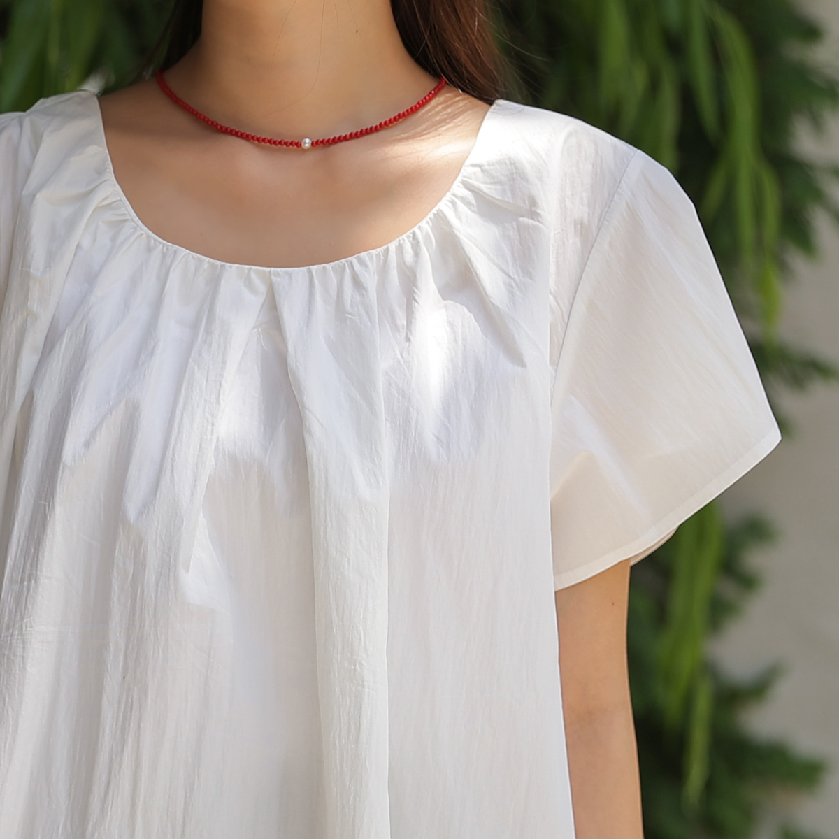 <font color="bb4b57"><b>Limited quantity SALE</b></font><br> Summer Ice Shirring Blouse