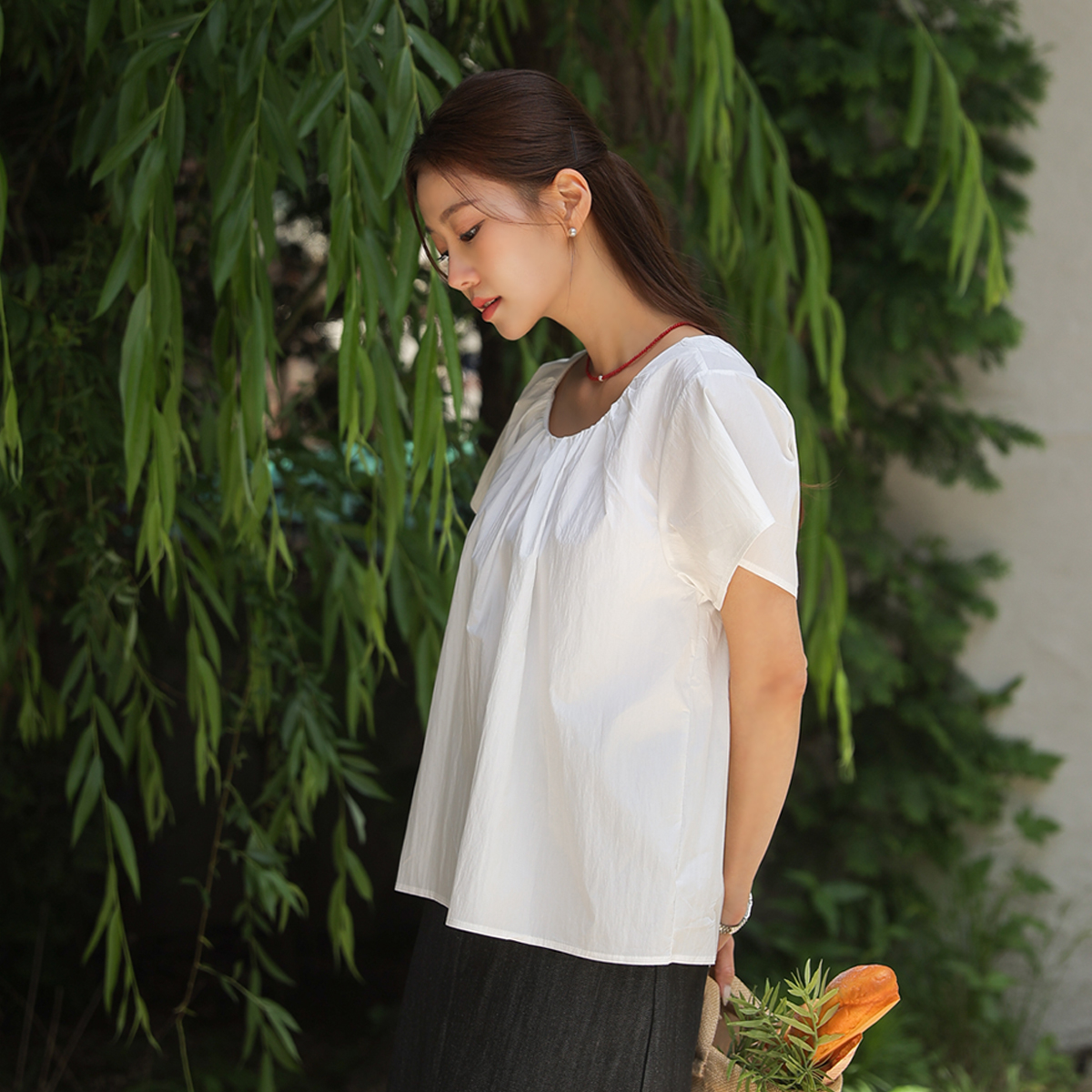 <font color="bb4b57"><b>Limited quantity SALE</b></font><br> Summer Ice Shirring Blouse
