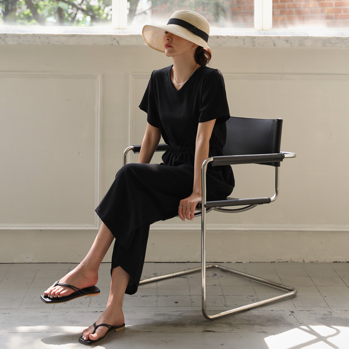 <b>[Limited Quantity SALE]</b> <b>[Made]</b> Charur Line-Adjustable Wide Jumpsuit