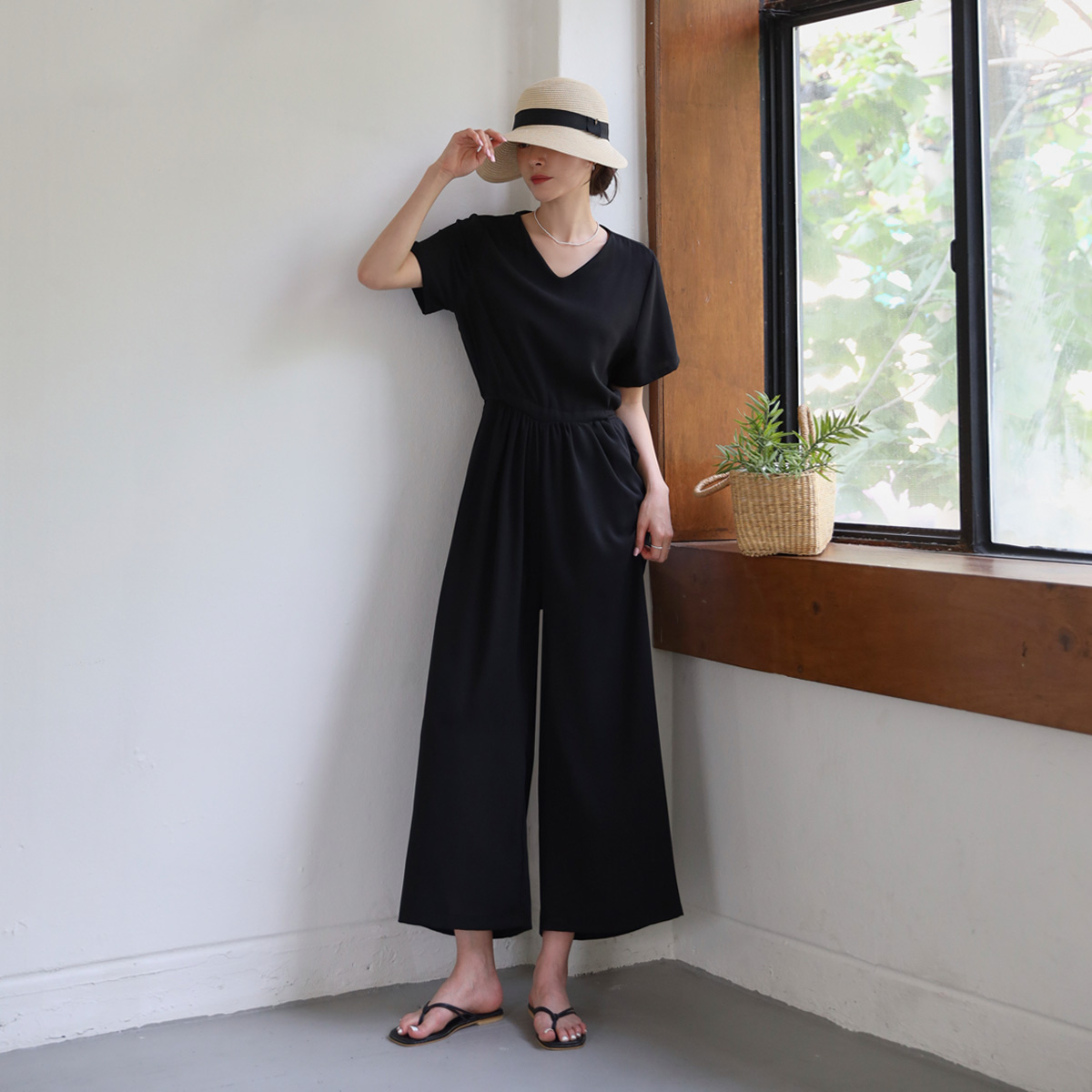 <b>[Limited Quantity SALE]</b> <b>[Made]</b> Charur Line-Adjustable Wide Jumpsuit