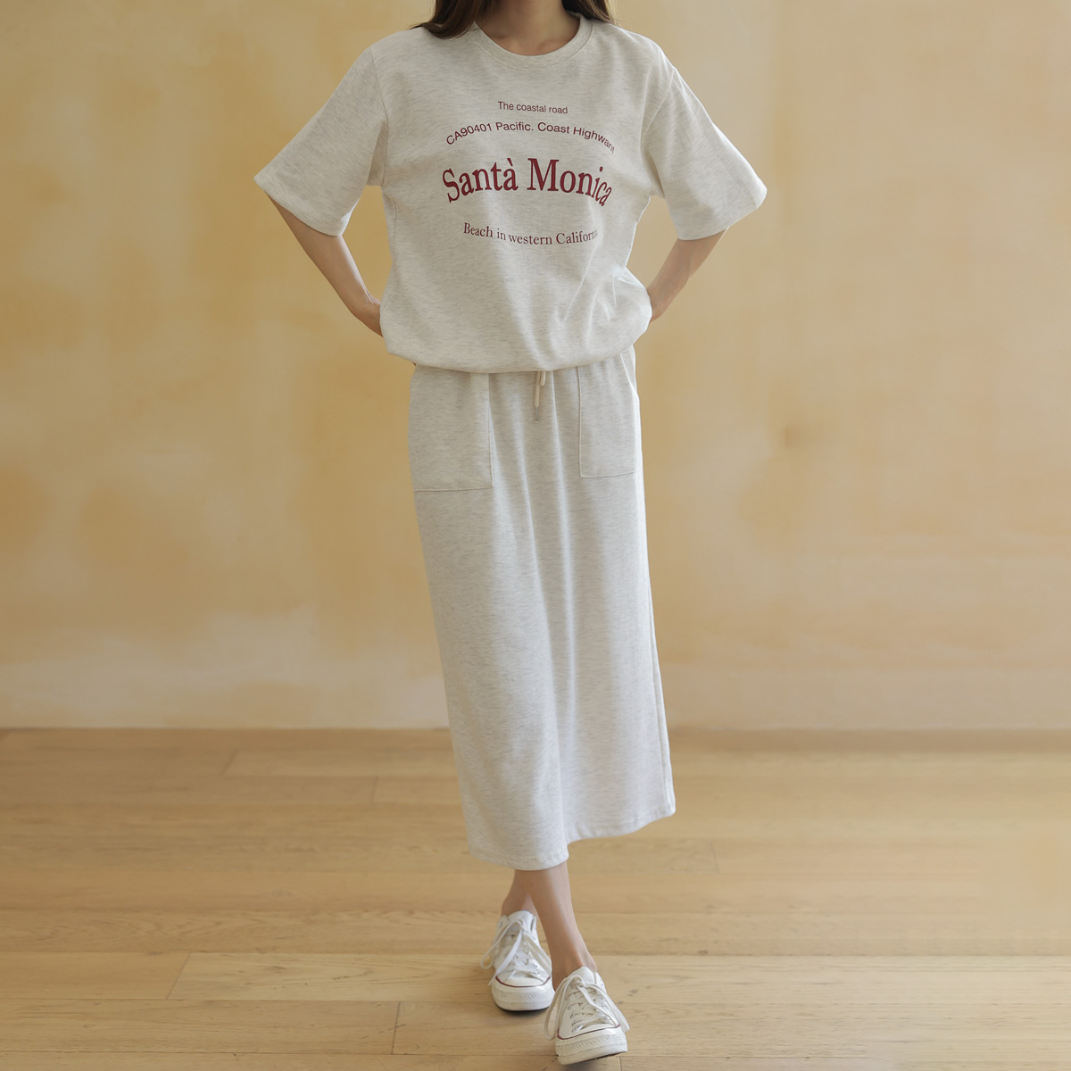 Santa Monica Man to Man Skirt Set
