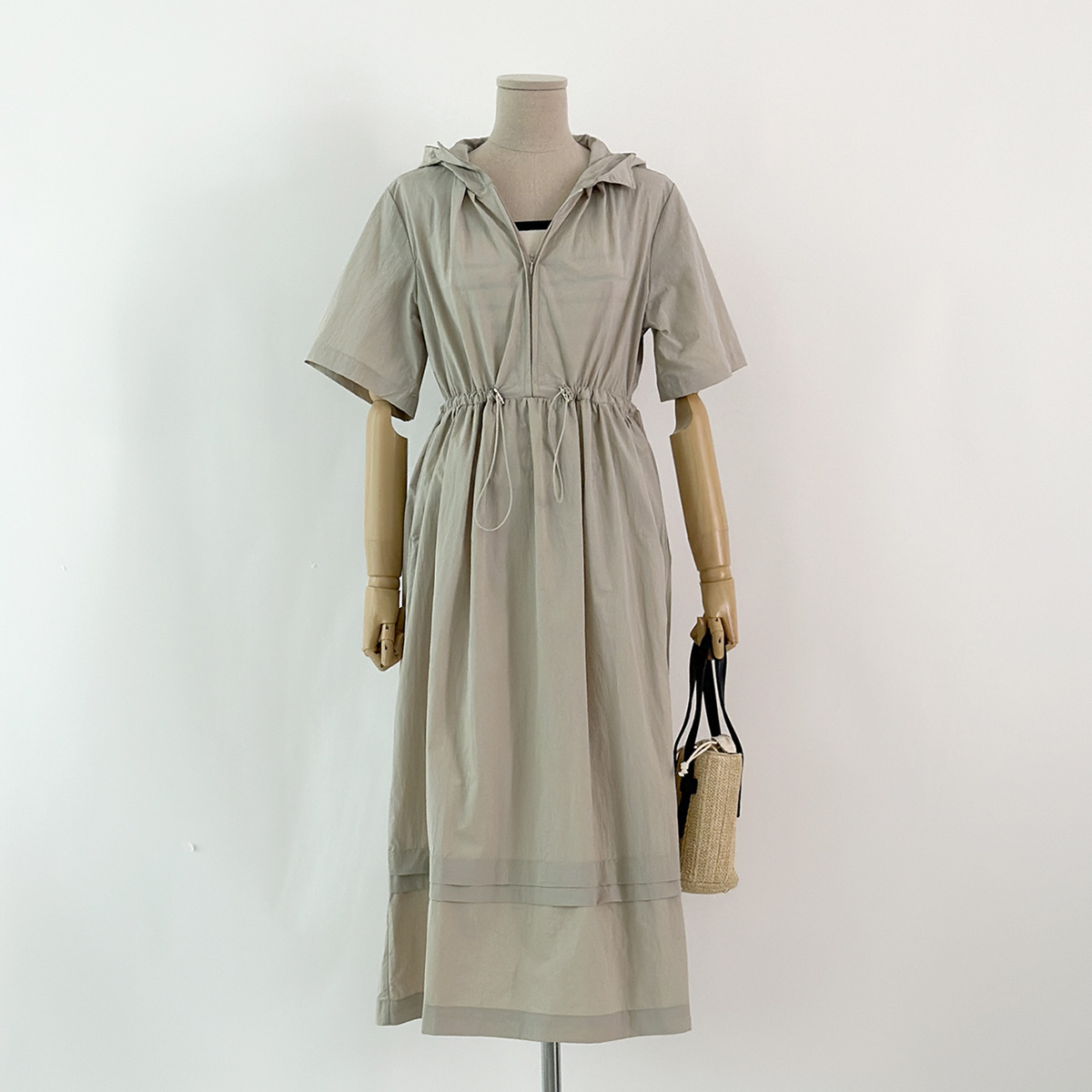 <b>[Limited Quantity SALE]</b> String Hooded Rustling One-Piece